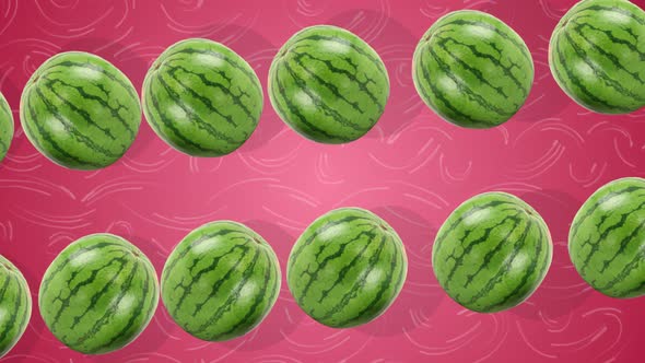 2D Watermelon Background 4K