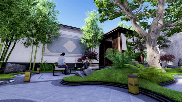 Chinese style courtyard