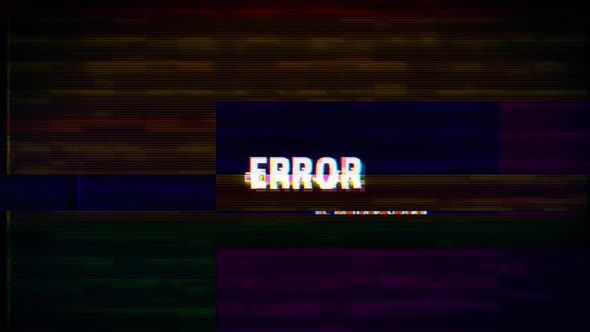 Error text with glitch effects retro screen
