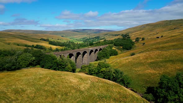 Beautiful Viaduct in the Yorkshire Sales National Park  Travel Photography