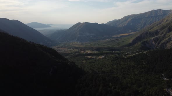 Road in the Mountains on the Llogara Pass in Albania