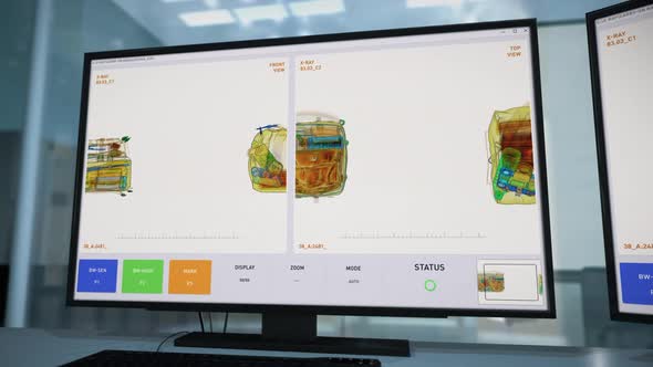 An Airport Security Scanner has Found the illegal Item inside of the Baggage alt