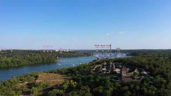 Cossack Settlement Zaporizhzhya Sich on the Island of Khortytsya