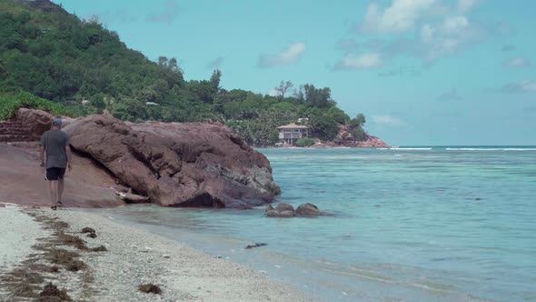 Seawater Rolls on the Beach