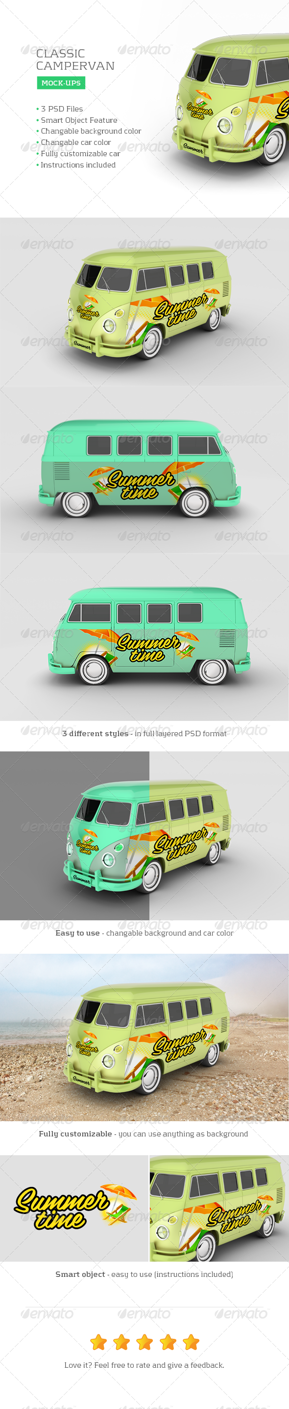 Classic Campervan Car Mock-Up