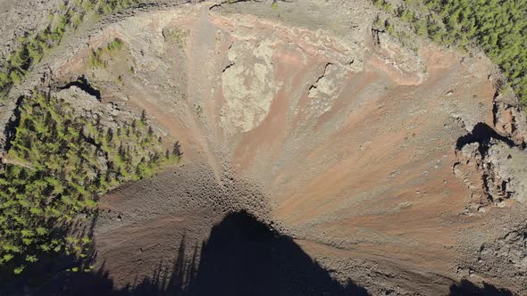 Volcanic Mountain Crater Formed by Lava Rocks