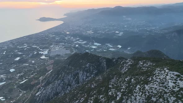 View of the city of Alanya aerial view 4 K