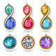 Jewelry Precious Metal Pendants with Colored Gems - GraphicRiver Item for Sale