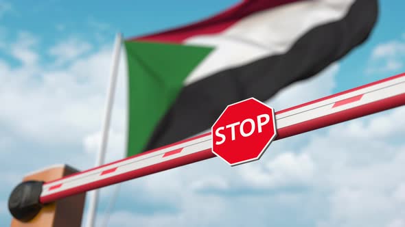 Open Boom Gate at the Flag of Sudan
