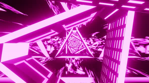 Pink Purple Triangles Bacgrkound Vj Loop For Party Travel 4K