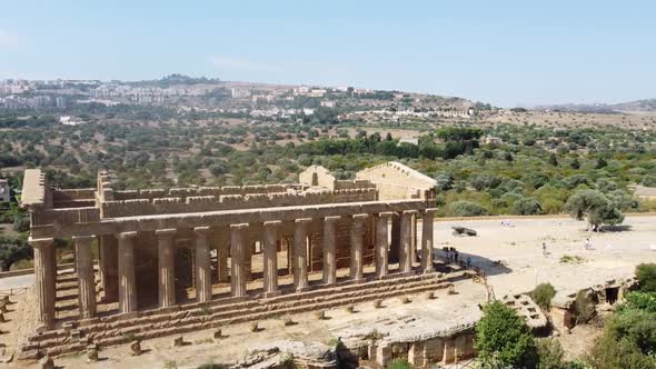 The Famous Temple Of Concordia Situated In The Valley Of Temples On A Sunny Day In Agrigento, Sicily