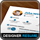 Designer Resume CV Template - GraphicRiver Item for Sale