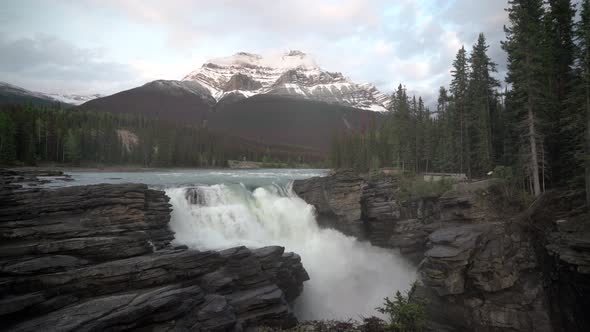 Timelapse of Athabasca Falls, Jasper National Park, Alberta, Canada