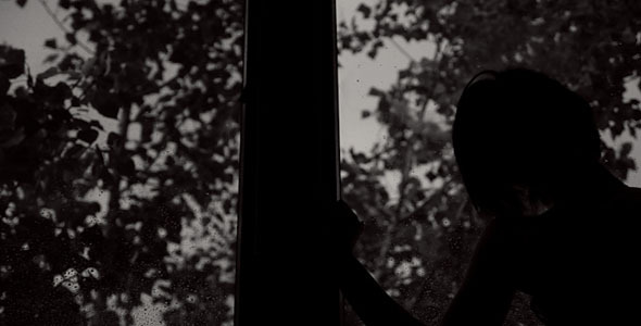 Girl Silhouette At The Window