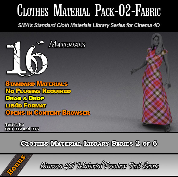 Standard Clothes Material Pack-02-Fabric for C4D