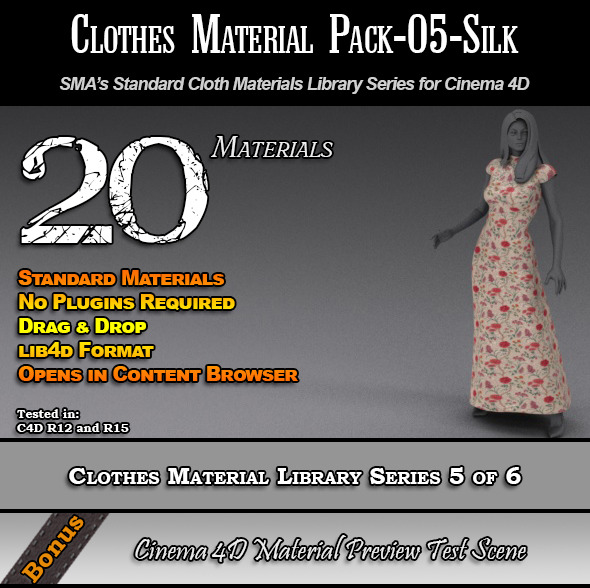 Standard Clothes Material Pack-05-Silk for C4D