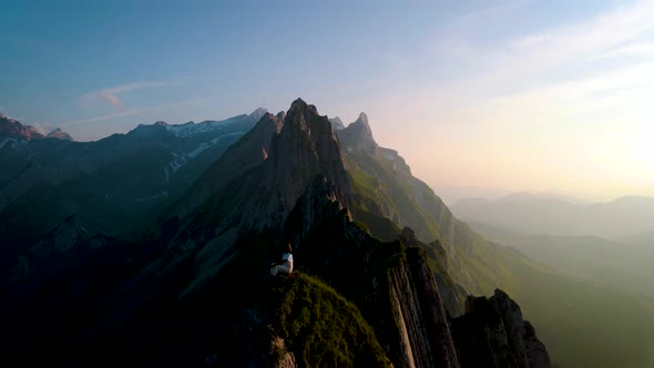 Schaefler Altenalptuerme Mountain Ridge Swiss Alpstein Alpine Appenzell Innerrhoden Switzerland a