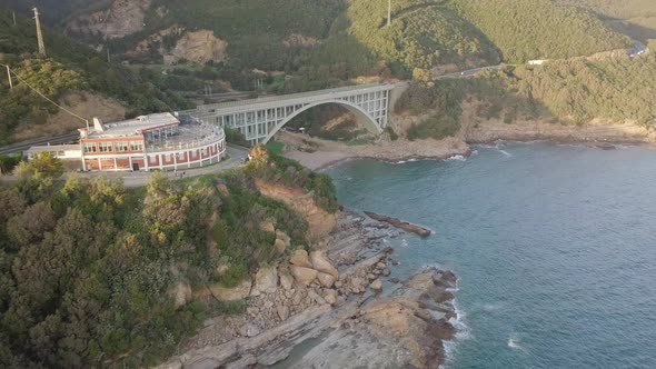 Arch Bridge Near the Ocean