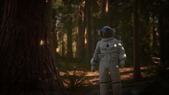 Lonely Astronaut in Dark Forest