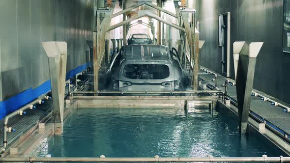 Car Body Electrophoretic Coating Process at a Car Manufacturing Facility