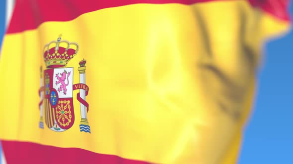 Flying National Flag of Spain