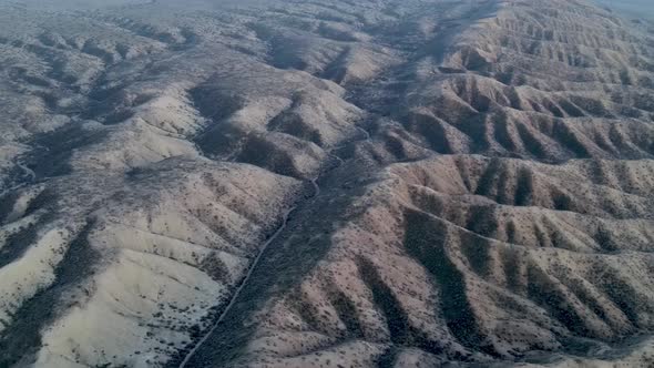 Aerial of the San Andreas Earthquake Fault near Los Angeles