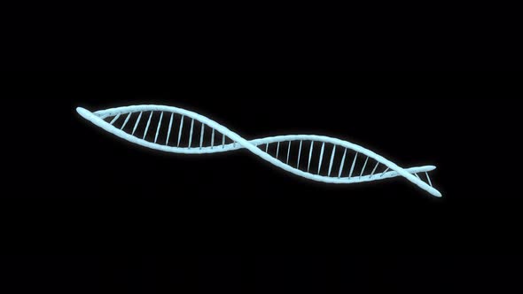 Abstract DNA animation on black background. Science and medicine concepts