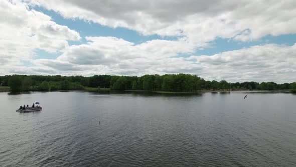 Drone view of a lake