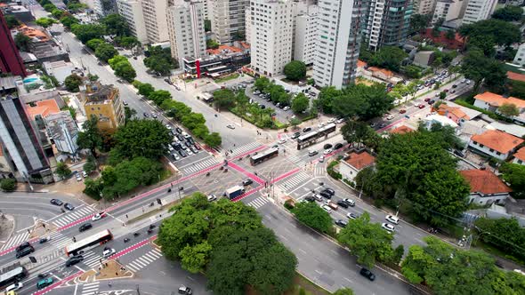 Famous intersection:  Reboucas Avenue and Brazil avenue at Sao Paulo Brazil.