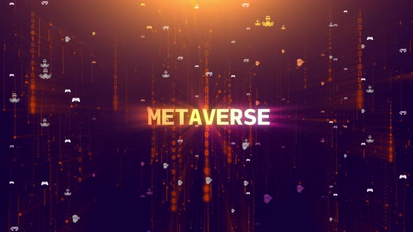 Metaverse Matrix Digital Tower Animation with Icons