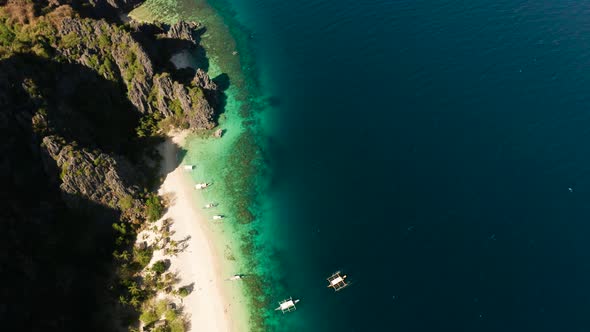 Seascape with Tropical Beach and Sea.