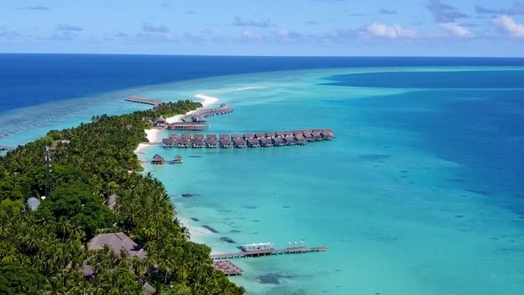 Aerial seascape of resort beach trip by sea and sand background