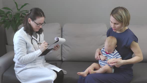 Home Appointment Visiting Pediatrician Toddler Baby Child Patient and Mother
