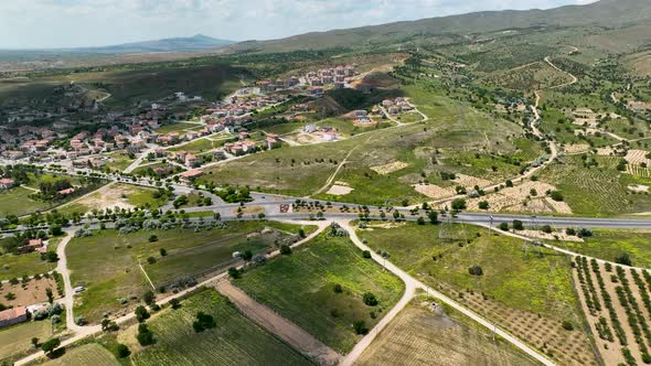 Horseback riding in Cappadocia aerial view 4 K