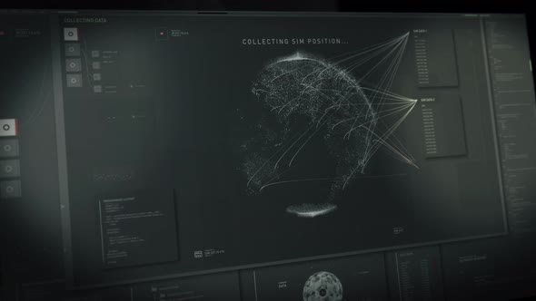 Computer tech finding the location of the target data server on global map alt