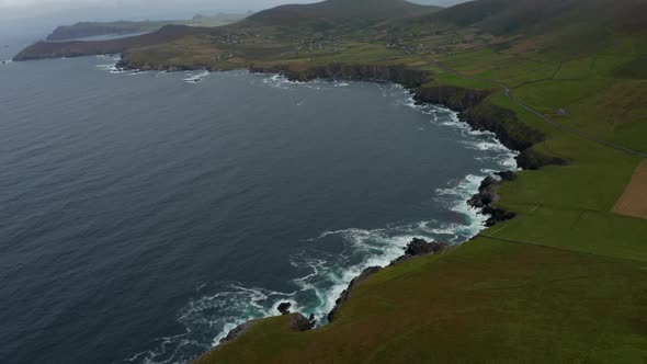 Aerial Panoramic Shot Coastal Landscape