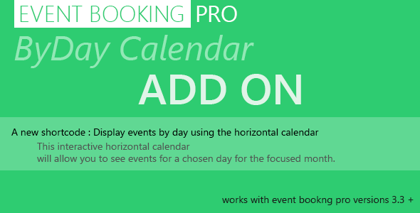 Event Booking Pro : byDay Calendar Add on