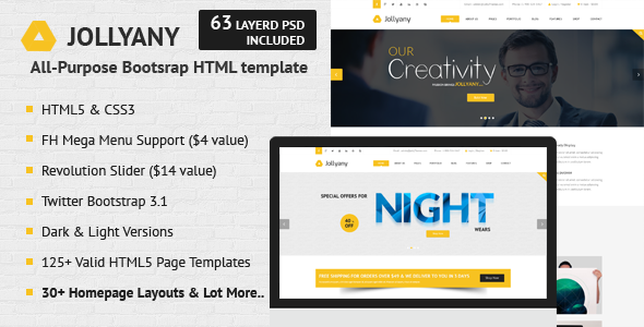 Jollyany – Corporate Multi Purpose HTML5 Template