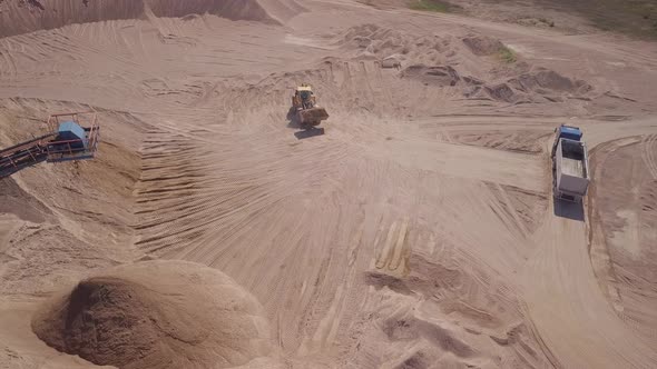 Vehicles Working in Quarry 