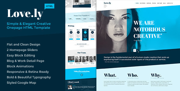 Love.ly - Simple & Elegant One Page Template