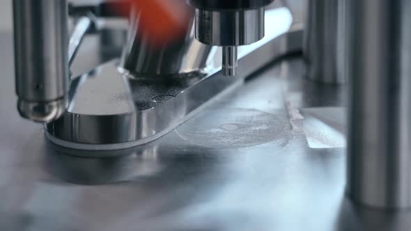 Closeup View of Manufacturing Process of Pills During Working Day at Pharmaceutical Factory Spbas.