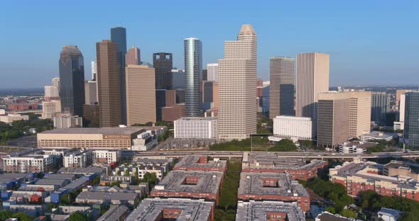 Aerial of downtown Houston and surrounding area