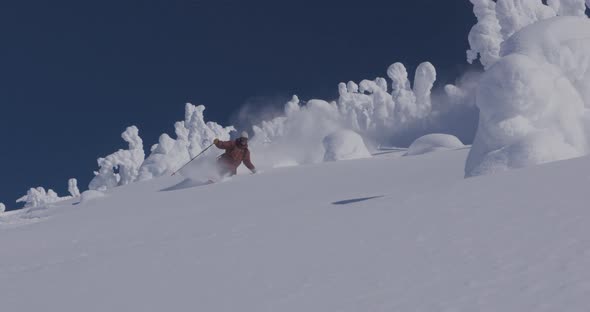 Downhill Skier- Weaving Through Fresh Powder