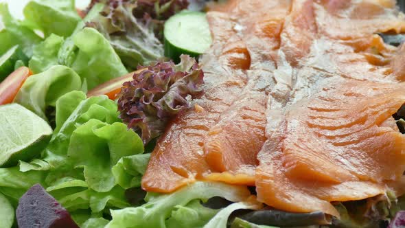 Salmon meat salad