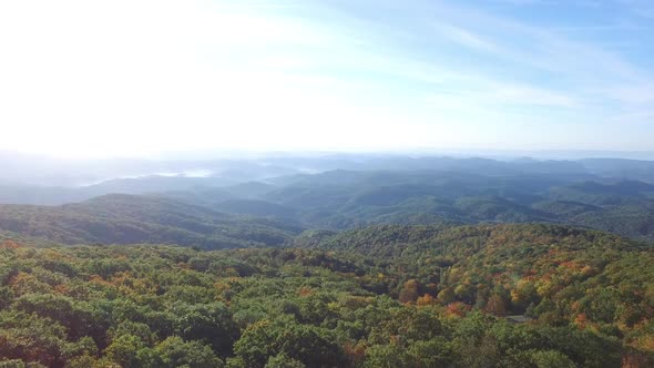 drone shot of the North Carolina mountains