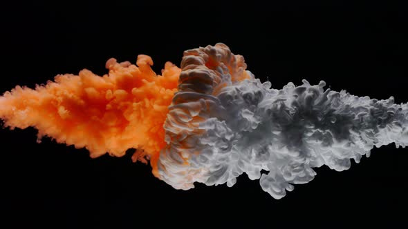 Super Slowmotion Shot of Orange Ink in Water at 1000 Fps