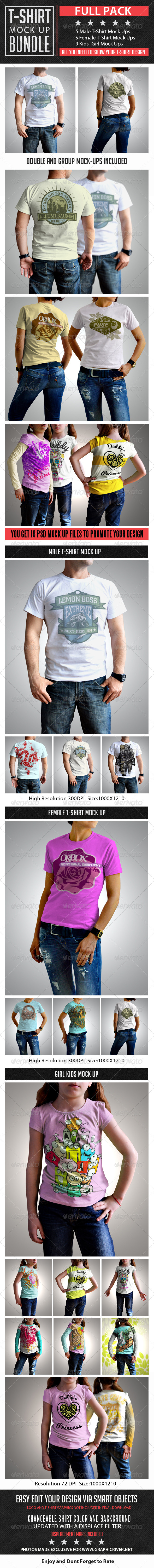 Download T Shirt Bundle Graphics Designs Templates From Graphicriver PSD Mockup Templates