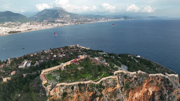 Paragliding aerial view 4 K