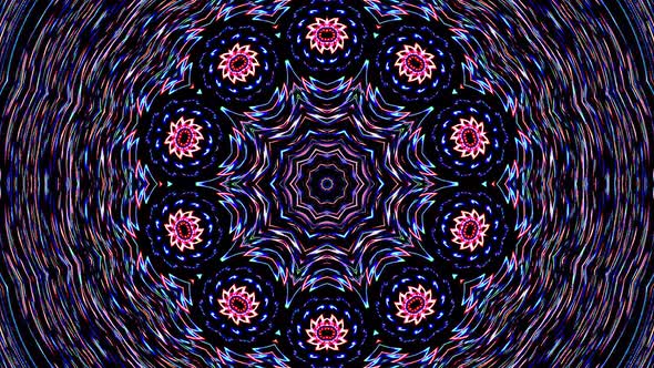 Beautiful abstract kaleidoscope that shines, a radiant light that regulates the subtle movements