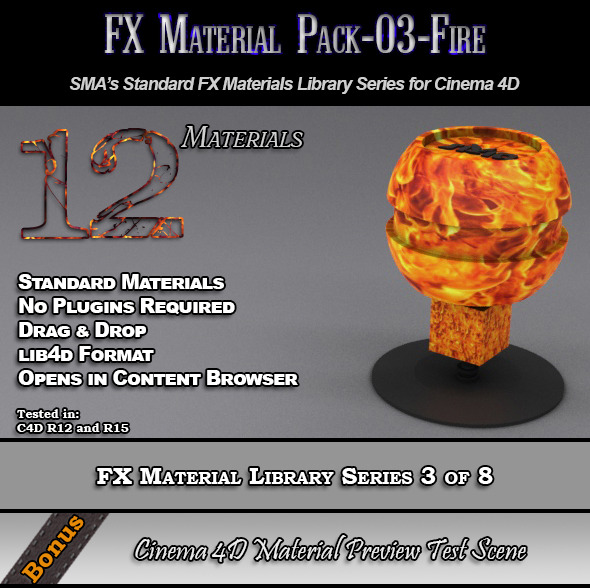 Standard FX Material Pack-03-Fire for Cinema 4D